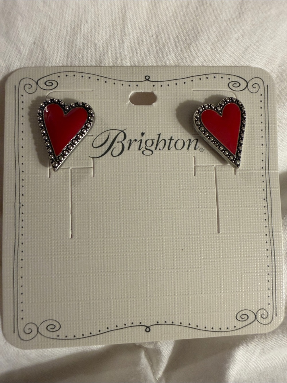 Brighton Dazzling Love Red Heart Stud Earrings